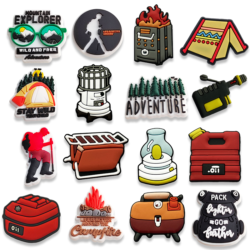 Outdoor Adventure Birthday Party - 16 Peças de Charms para Calçados