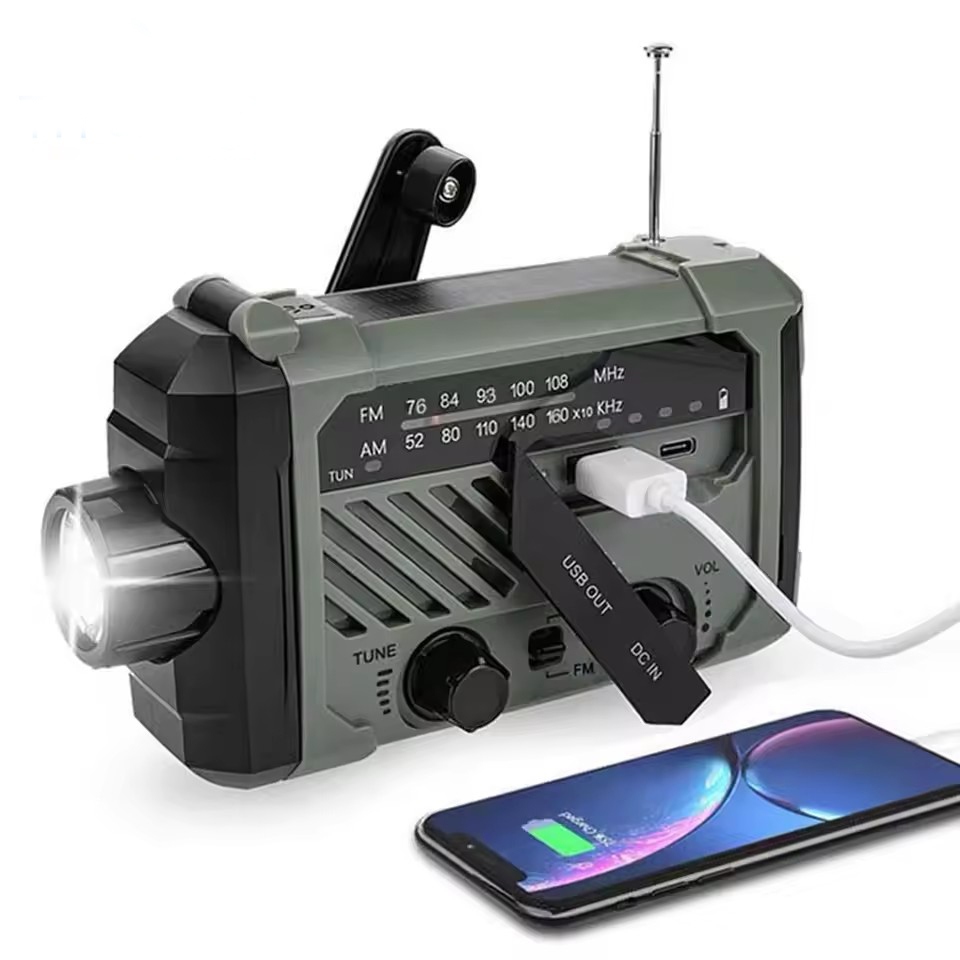 Emergency Radio Solar - Rádio solar de emergência com alça,