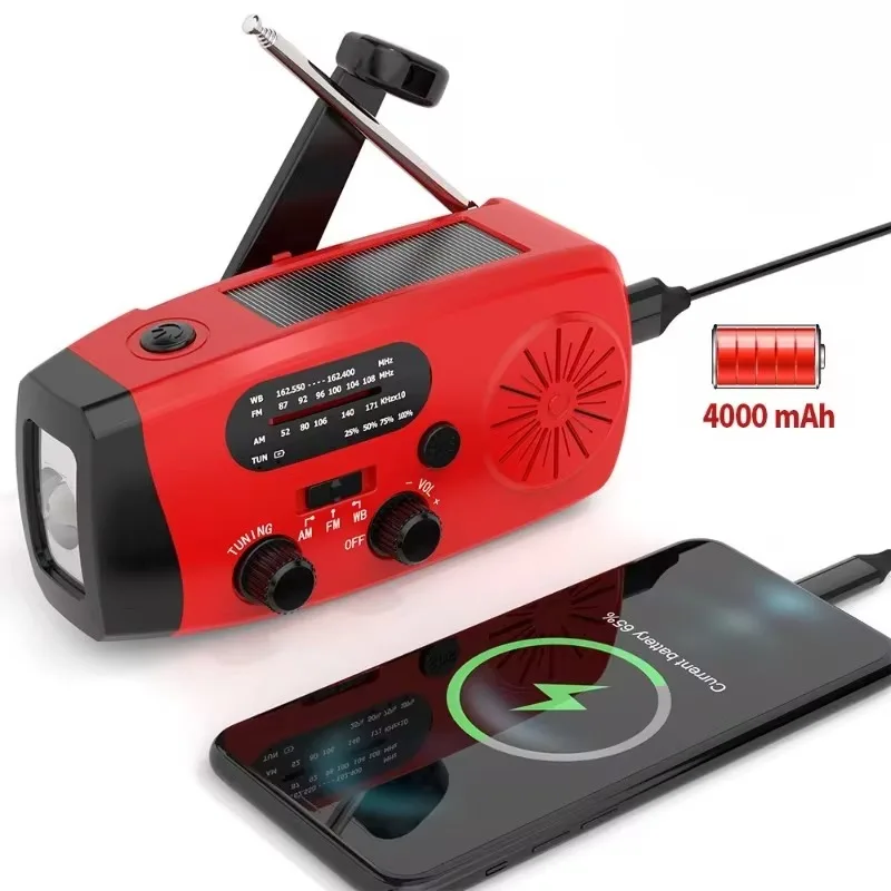 Emergency Radio Solar - Portátil multifuncional portátil de emergência solar