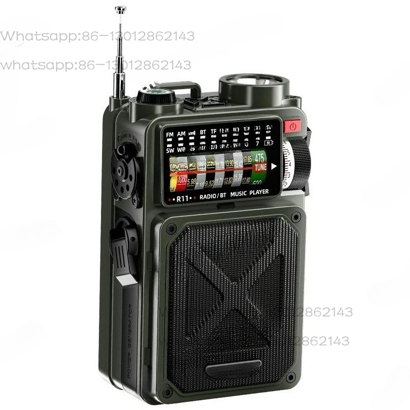 Emergency Radio Solar - Rádio de emergência com manivela, solar,