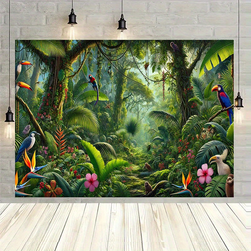 Outdoor Adventure Birthday Party - 1pc selva aventura fundo banner decoração