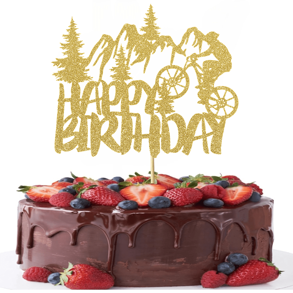 Outdoor Adventure Birthday Party - 1pc dourado brilhante aposentadoria bolo topper