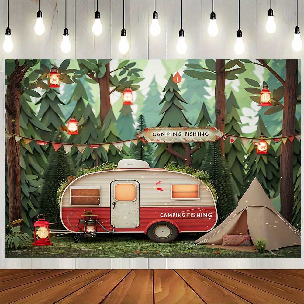 Poliéster Selva Camping Tema B - Outdoor Adventure Birthday Party avaliação e preço