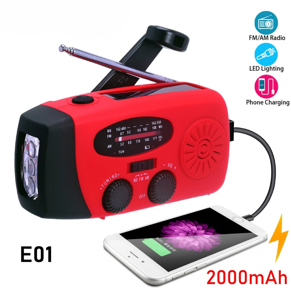 Rádio Solar de Emergência E01  - Emergency Radio Solar avaliação e preço