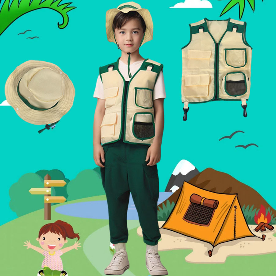 Colete e chapéu para campismo  - Outdoor Adventure Kids Party avaliação e preço