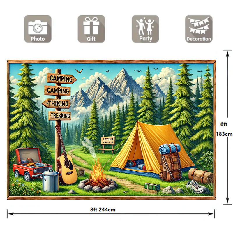 1 fundo de acampamento e avent - Outdoor Adventure Birthday Party avaliação e preço