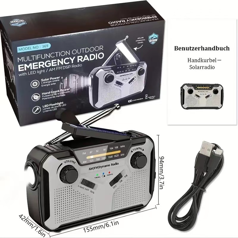Rádio Solar Portátil AM/FM com - Emergency Radio Solar avaliação e preço