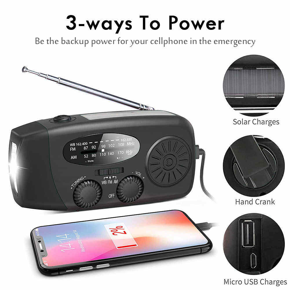 Multifuncional portátil manive - Emergency Radio Solar avaliação e preço