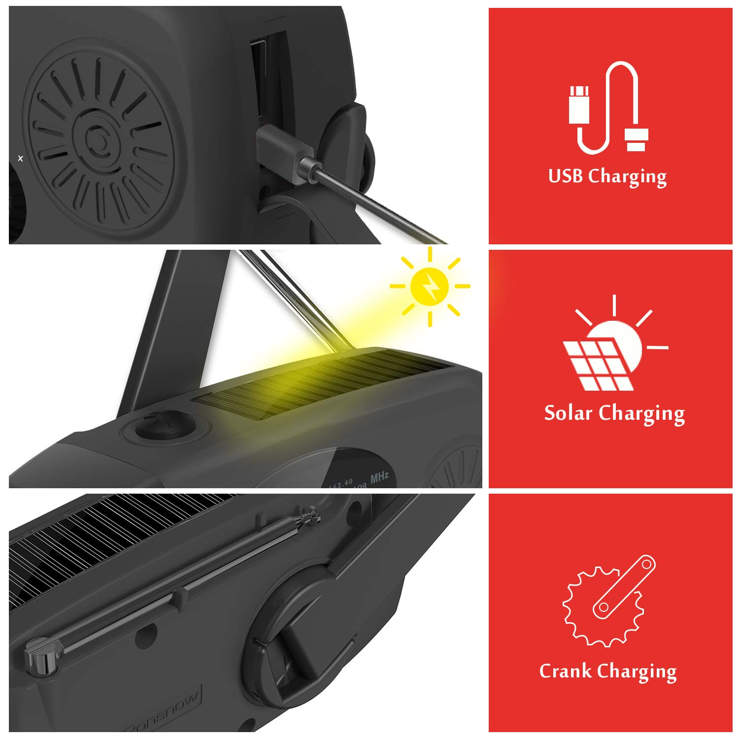 Multifuncional portátil manive - Emergency Radio Solar avaliação e preço