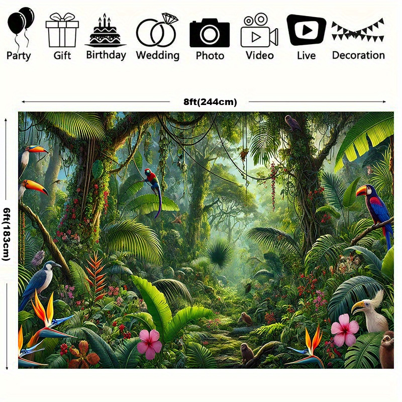 1pc selva aventura fundo banne - Outdoor Adventure Birthday Party avaliação e preço