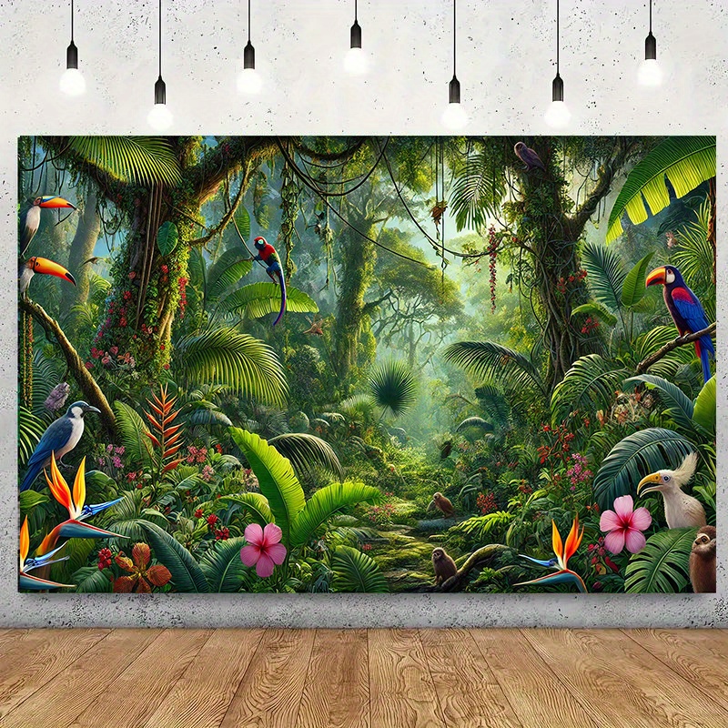 1pc selva aventura fundo banne - Outdoor Adventure Birthday Party avaliação e preço